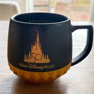 50th anniversary Starbucks Black and Gold Disney World Mug